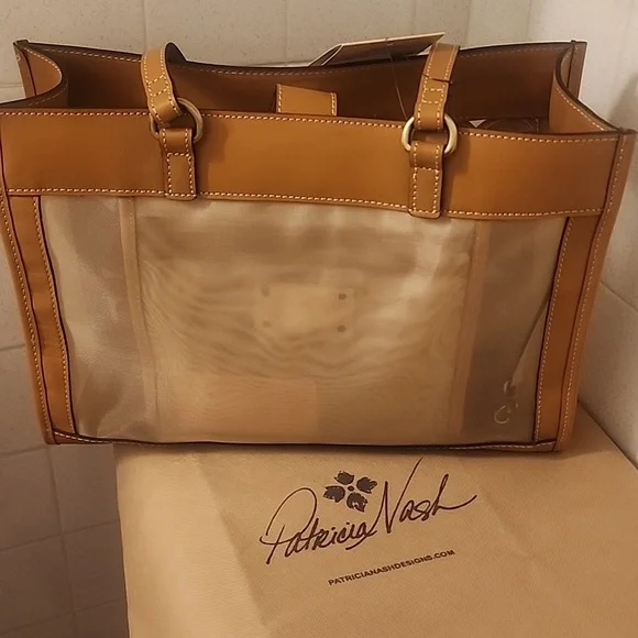 PATRICIA NASH Gianella Tote Mesh Cavo Appllique Tooled - Picture 4 of 10